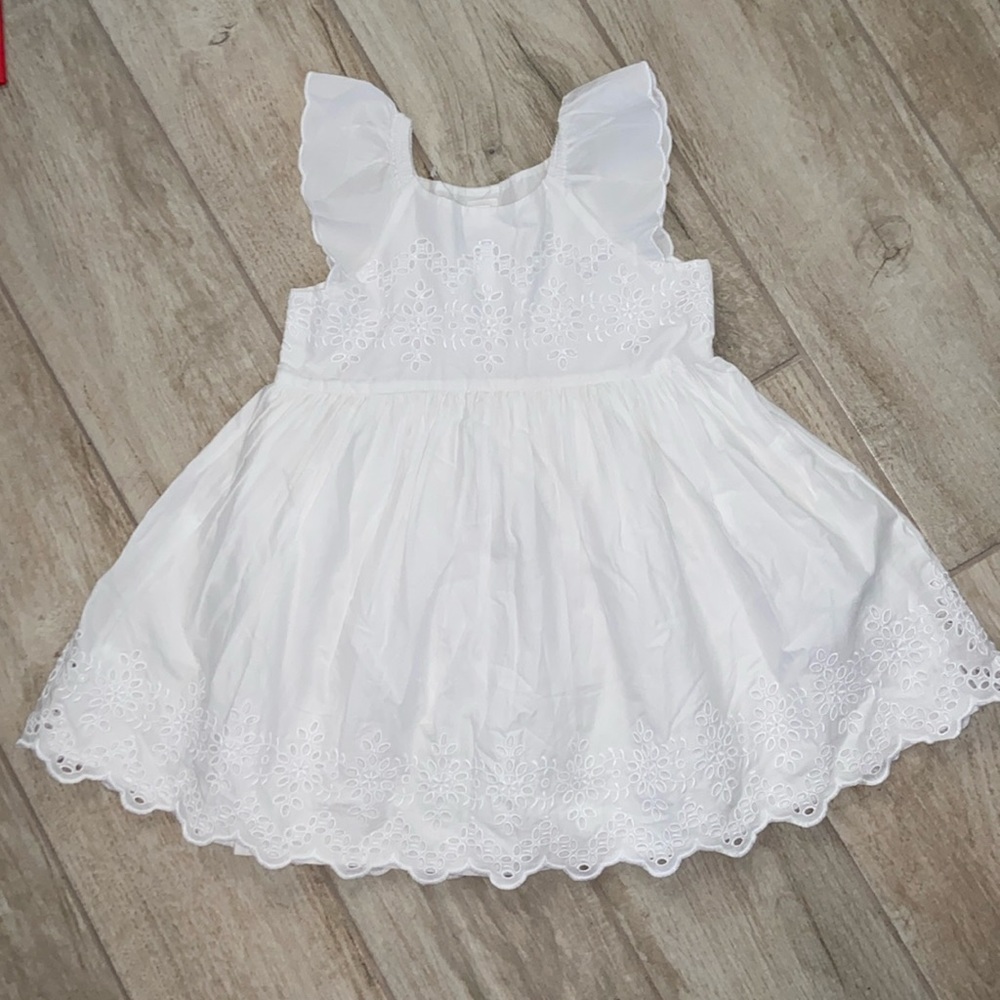Gap Girls 3T White Cap Sleeve Eyelet Double Layered Dress Great for Pictures